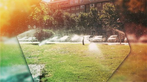 View of train on landscape