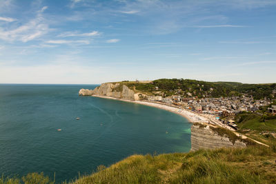 High angle view of sea against sky