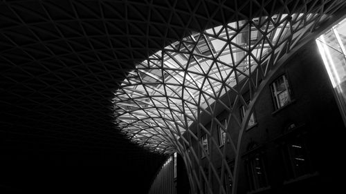 Low angle view of illuminated ceiling