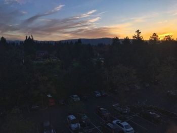 Landscape against sky during sunset