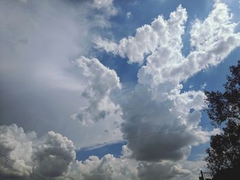 Low angle view of white clouds in sky