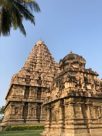 Low angle view of historical building against clear sky