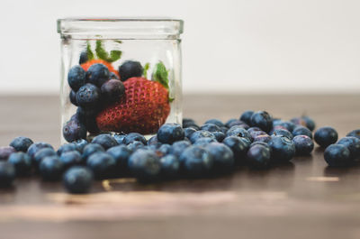 Close-up of fruits on table
