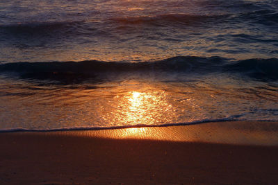 Scenic view of sea at sunset