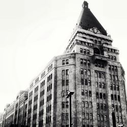 Low angle view of building against clear sky