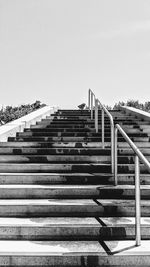 View of stairs against clear sky