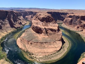 High angle view of rock formations