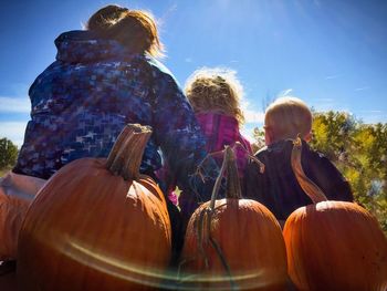 Low angle view of traditional temple against sky