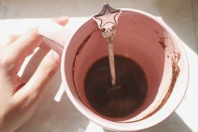 Close-up of person holding tea cup