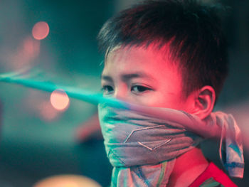 Close-up portrait of cute boy