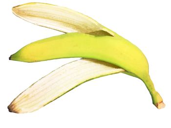 Close-up of bananas against white background