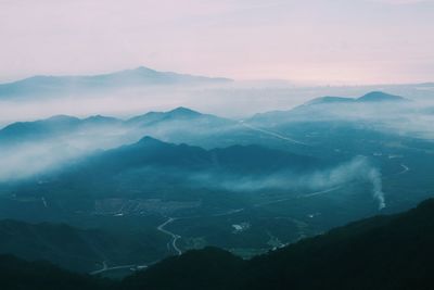 High angle view of mountains