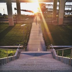 Sun shining through tunnel