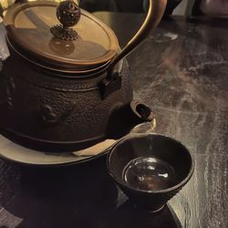 Close-up of tea cup on table