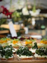 Close-up of food on table