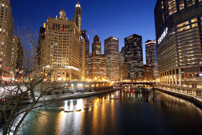 Illuminated city at night