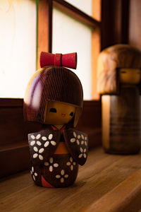 Close-up of toy on table at home