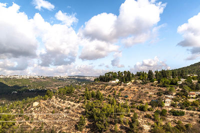 Panoramic shot of townscape against sky