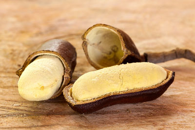 Close-up of bananas on table