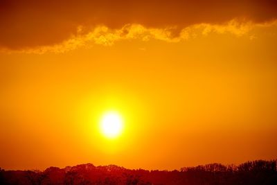 Scenic view of dramatic sky during sunset