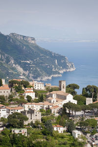 View of ravello overlooking the gulf of salerno on the amalfi coast, italy