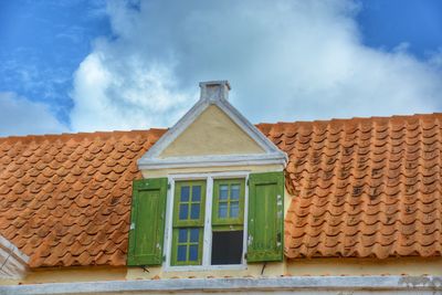 Low angle view of house against sky