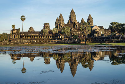 Reflection of temple in water