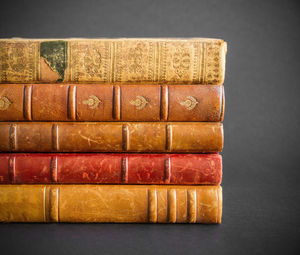 Close-up of books on table