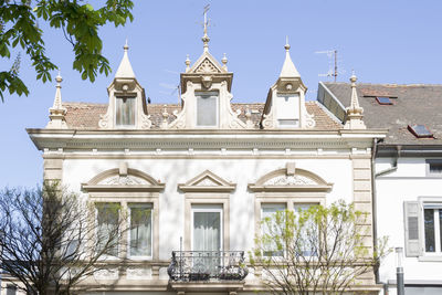 Low angle view of building against clear sky