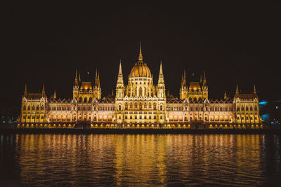 Illuminated city at night