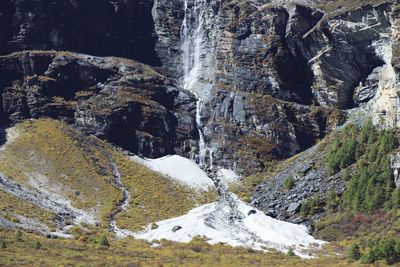 Scenic view of waterfall