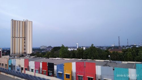 Buildings against blue sky