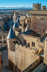 High angle view of buildings in city