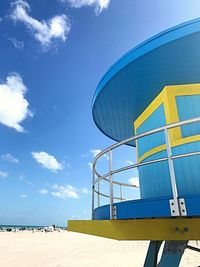 Scenic view of beach against blue sky