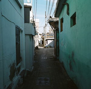 Narrow alley amidst buildings in city