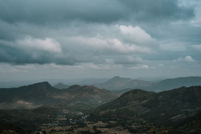 Scenic view of mountains against sky