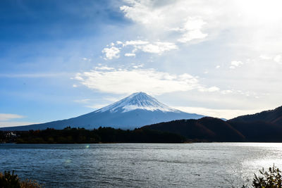 View of the fuji moutain in kawaguchiko, japan.