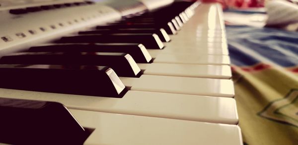 Close-up of piano keys