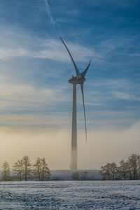 Wind turbine in rime frost, denmark