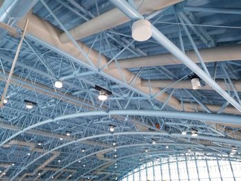 Low angle view of illuminated staircase in building