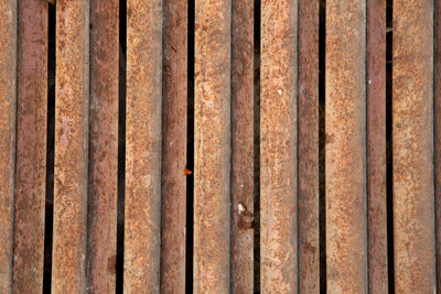 Full frame shot of rusty metal fence