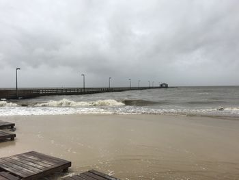 Scenic view of beach against sky