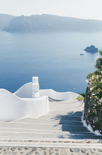 High angle view of sea against sky