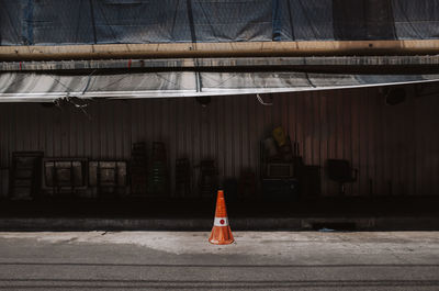 Traffic cone on street