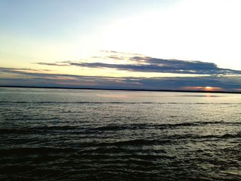 Scenic view of sea at sunset