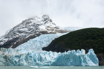 Scenic view of snowcapped mountain against sky