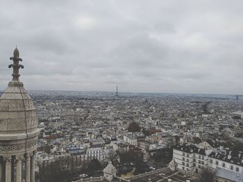 View of eiffel tower from the sacre coeur in paris france 
