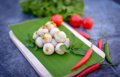 Close-up of vegetables on table