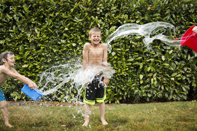 Boys playing in water