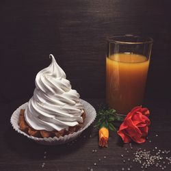 Close-up of dessert on table